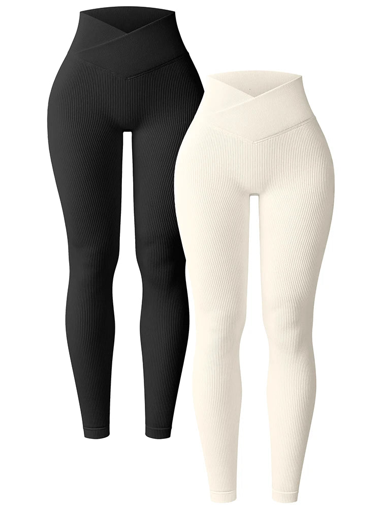 Seamless Butt-Lifting Crossover Leggings