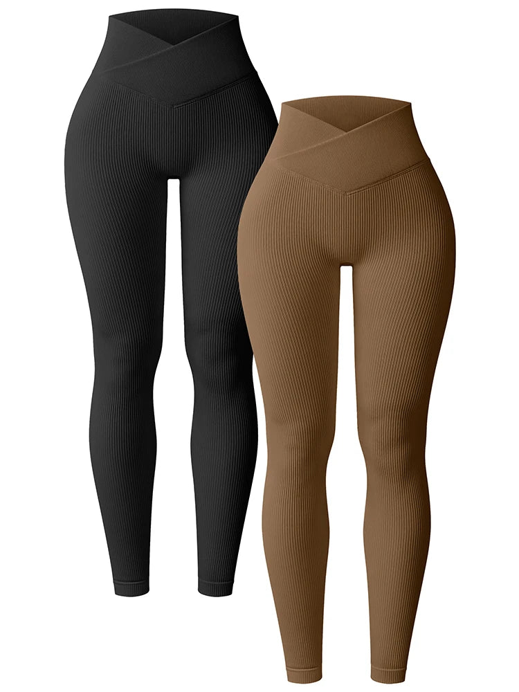 Seamless Butt-Lifting Crossover Leggings